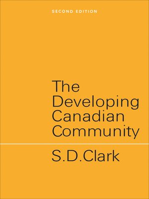 cover image of The Developing Canadian Community